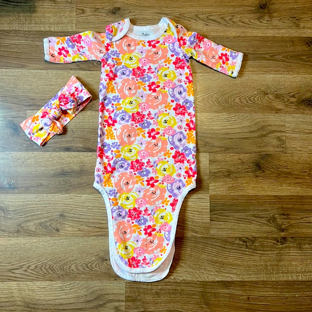 Baby Essentials Floral Swaddle Wrap with Bow